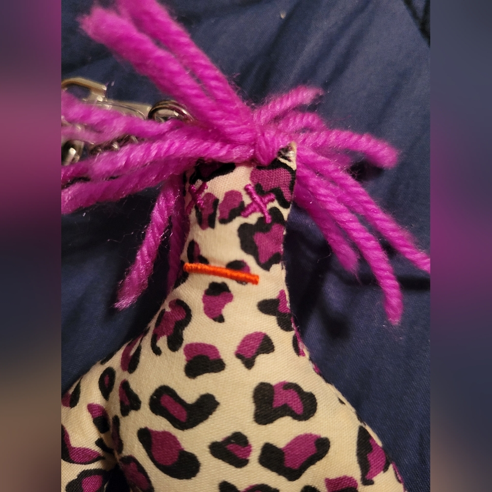 Leopard Print Dammit Doll Keychain - Picture 4 of 4